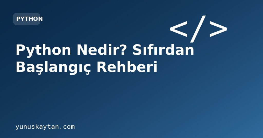 Python Nedir? Sıfırdan Başlangıç Rehberi